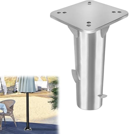 CEEDIR Universal Metall Schirmständer Bodenplatte Sonnenschirmständer Bodenhülse für Ampelschirme Sonnenschirm Kurbelschirm Bodenanker Silber