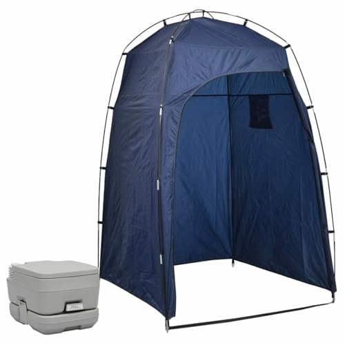 Tragbare Campingtoilette mit Zelt 10+10 L, tragbare Toilette, Töpfchenklo für Poolparty, Camping, Wohnwagen, Picknick und Festivals