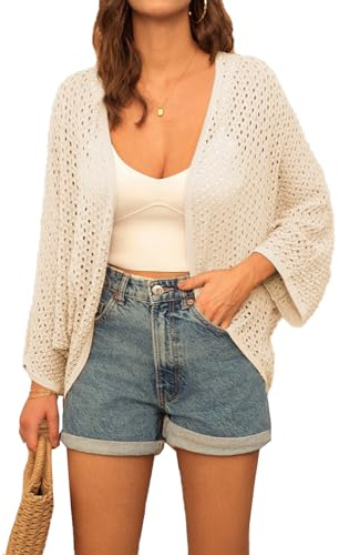 GRACE KARIN Summer 3/4 Batwing Sleeve Loose Waterfall Cardigans Women UK