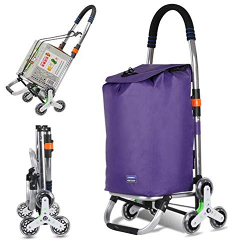 Einkaufstrolley, faltbar, massiv, mit wasserdichter Tasche, 50 l, großes Fassungsvermögen, multifunktionaler Gepäckwagen mit Rädern, abnehmbarer Rucksack