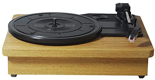 HAVVMK Tocadiscos Retro, Vintage Tocadiscos con fonógrafo Bluetooth de 3 velocidades Tocadiscos portátil para Maleta con estéreo Incorporado