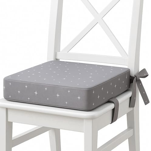 Kindersitzerhöhung 32x32x8 cm für Esstisch – Sitzerhöhung Stuhl Kind mit verstellbaren Gurten und rutschfester Unterseite – Sitzkissen Kleinkind Bezug waschbar Galaxie