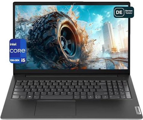 Lenovo V15 G4 Laptop, Intel Core i5-13420H, 16 GB DDR4 RAM, 1 TB PCIe SSD, 15.6 FHD, Intel UHD Graphics, QWERTZ Tastatur, Windows 11 Pro, Black