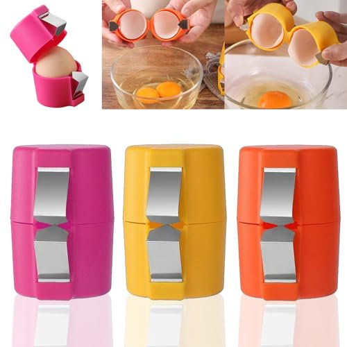 SSKHE 3 PCS Egg Cracker Tool, Egg Separator Tool Portable Eggshell Opener Remover Egg Peeler, Handheld Cutting Tool for Home Dorm and Restaurant
