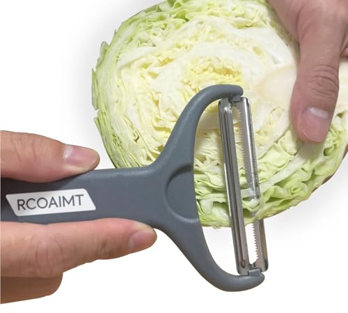 RCOAIMT Cabbage Shredder Slicer Vegetable Peeler - Extra-Wide Stainless Steel Blade with Non-Slip Grip for Effortless Coleslaw, Salad Prep & Meal Prep - Commercial Grade Kitchen Tool