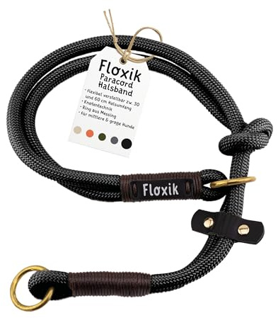 Floxik Paracord halsband hund svart 60 cm ø 11 mm