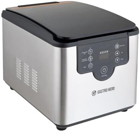 GastroHero Kammer-Vakuumiergerät, 133L/Minute, Edelstahl KVM133OP | Automatische Vakuum- und Versiegelungsfunktion, Vakuumzeit 5-50 Sek, leistungsstarke Öl-Pumpe, Display, Fortschrittsanzeige