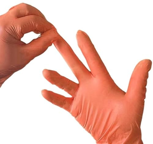 PBHOVIITG Guantes de nitrilo naranja desechables, resistentes al agua y duraderos, for uso doméstico, for limpiar tatuajes, manicura baño mascotas, 30/60 unidades(Orange-30PCS,XL)