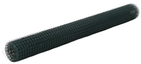 Beetzaun Gitterzaun, Drahtzaun Stahl mit PVC-Beschichtung 25x1,5 m Grün für Garten, Terrasse, Balkon