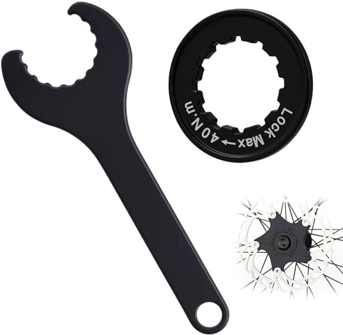 MmotZsb Centerlock Werkzeug, 2-Teiliges Set Mit Adapter Für Shimano Hollowtech 2, Tretlagerschlüssel Und Bremsscheibenwerkzeug, Ideal Für Fahrradwartung Und Reparatur