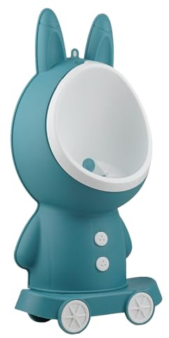 THERMOBABY – Orinal de conejo – Urinarios de aprendizaje de la limpieza para niños – Inodoro infantil juguetón – Escalable – 3 Alturas de ajuste – Conejo – Azul