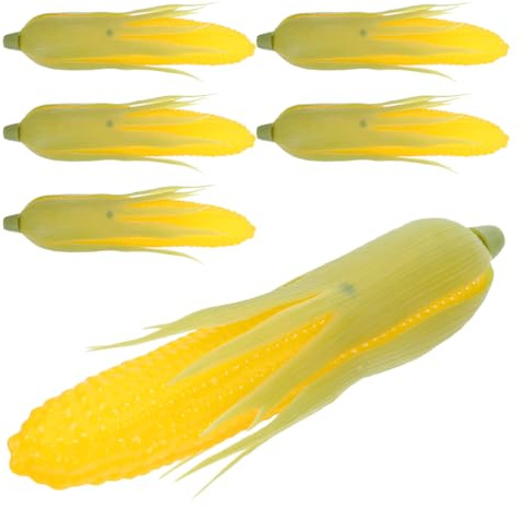 Luxshiny 6 Pcs Artificial Corn Cob Models, Realistic Vegetable Decor for Kitchen Display, Lifelike Fake Corn Photography Props for Autumn Harvest & Shop Window (Approx. 21cm)