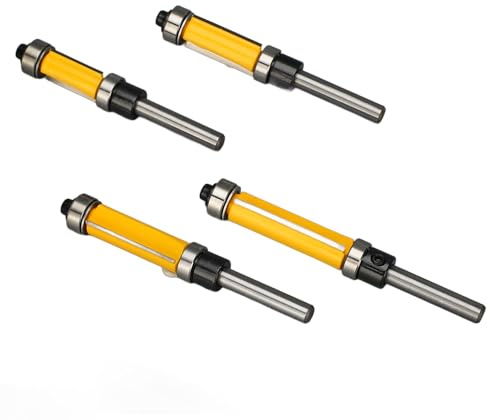 Dpofirs Durable 2 Flautas Vástago de 1/4 Pulgadas Juego de Brocas para Rebaje Al Ras para Carpintería Segura y Eficiente