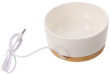 TOYANDONA Ciotola in Ceramica Riscaldata per Gatti e Cani 350 Ml Riscaldamento Uniforme Non Tossica per Uso Domestico e All'aperto Bianca