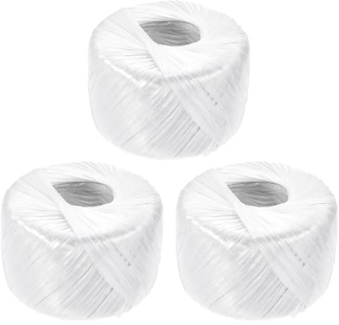 sourcing map 3 rollos de cuerda de plástico de nailon de poliéster, 100 m, cuerda de nailon para el hogar, hilo de polipropileno para jardinería doméstica, atado, manualidades, color blanco