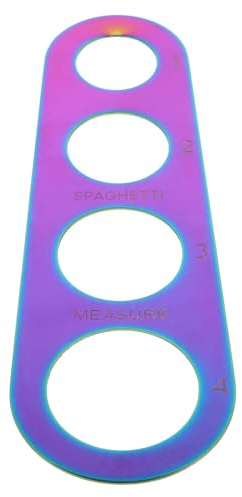 HOLIDYOYO Mesureur de Spaghetti en Acier Inoxydable 430 avec 4 Trous pour Contrôle Précis des Portions, Outil de Mesure de Pâtes Compact et Coloré, Accessoire la Cuisine Pratique