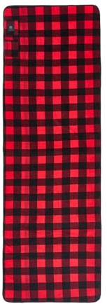Generic Sleeping Bag Pad Elettrico in Poliestere E Flanella Coperta USB per Riscaldamento Veloce Materassino Pieghevole Multiuso Da Campeggio Adatta per Casa, Griglia Nera E Rossa