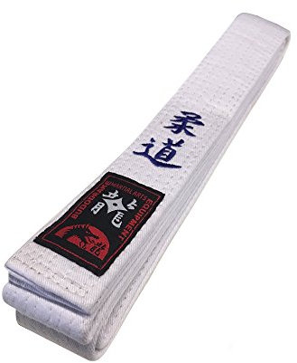 Budodrake Weißgurt Bestickt Judo, Bestickung blau (280)