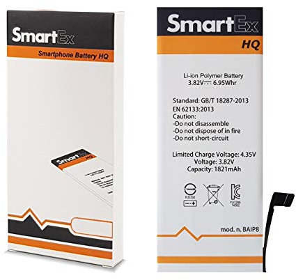 Smartex® Batteria compatibile con iPhone 8 | Capacità 1821 mAh | Batteria di Ricambio senza Cicli di Ricarica | 24 Mesi di Garanzia
