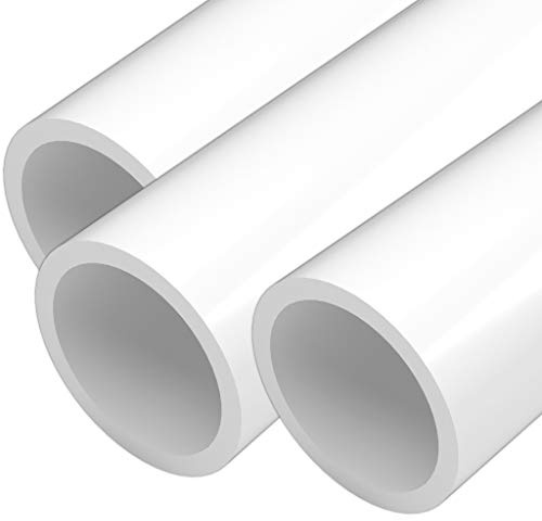 FORMUFIT PVC Pipe, 2 Size, (2.375 Actual OD) SCH 40 Furniture Grade, White (40L x 3-Pack) DIY Structural for Greenhouse, Garden, Dog Agility and Maker Projects - P002FGP-WH-40x3