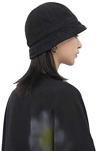 CLAPE Baumwolle Twill Fischerhut Fischerhüte Herren Damen Bucket Hat Mode Anglerhut UPF50+ Sommer Sonnenhut Faltbar Eimer Hut Freizeithut Black GD69