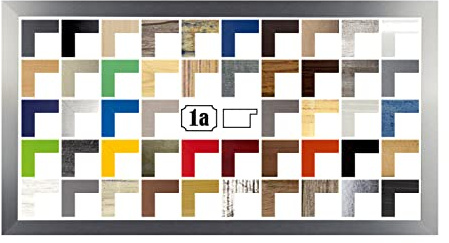 Puzzello Puzzlerahmen Bilderrahmen Posterrahmen 33x98 cm Alu gebürstet 98x33 cm mit Antireflex Kunstglas