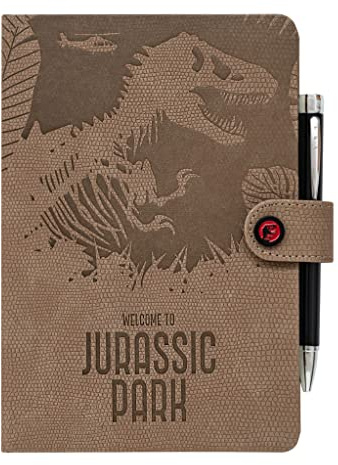 Grupo Erik Jurassic Park Notizbuch A5 Journal Tagebuch Merch Geschenke | Tagebuch mit Stift Dotted Bullet Journal Ringbuch Mädchen und Jungen Einschulung - Notizblock A5 14,8 × 21,0 cm