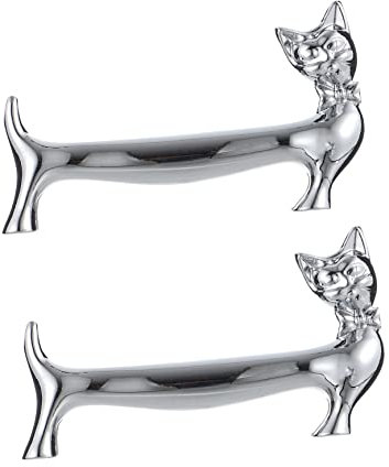 Alipis 2piezas Porta Palillos De Metal Elegante Plata Soporte para Palillos y Tenedores para Cocina o Restaurante