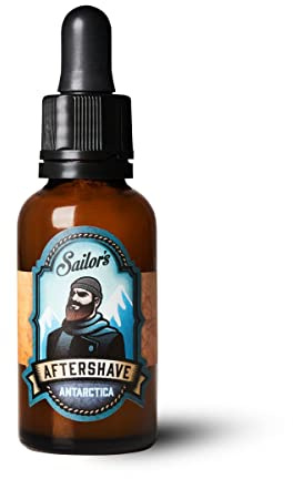 Sailor's Aftershave Lotion Antarctica - Premium Bartpflege Gel - Sofortige Hautberuhigung nach der Rasur - Duft aus Minze, Citrus und Eukalyptus - Made in Schweden, natürliche Inhaltsstoffe