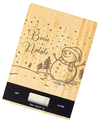 Bilancia Da Cucina Personalizzata Idea Regalo Natale per pesare ingredienti fino a 5kg Cucina Cibo Festa Mamma Nonna Compleanno Pranzo Cena Famiglia Dieta precisa elettronica Display LCD Natalizia 3