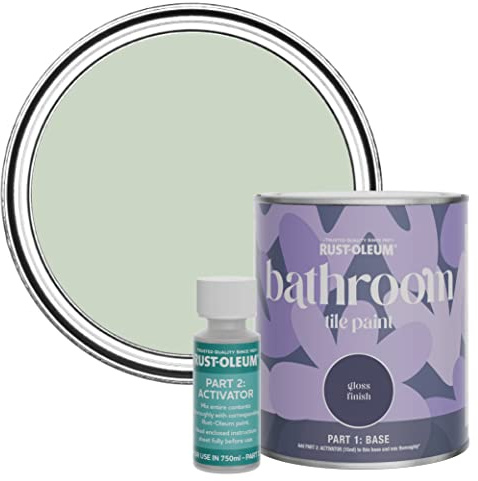 Rust-Oleum wasserfeste hellgrün Fliesenfarbe für Badezimmer in Hochglanz Finish - Lorbeer Grün 750ML