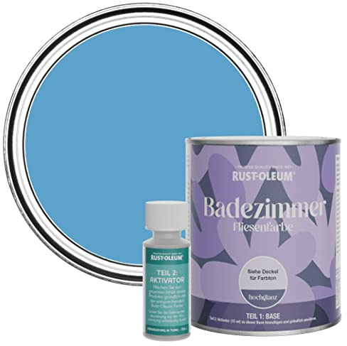 Rust-Oleum wasserfeste blau Fliesenfarbe für Badezimmer in Hochglanz Finish - Azurblau 750ML