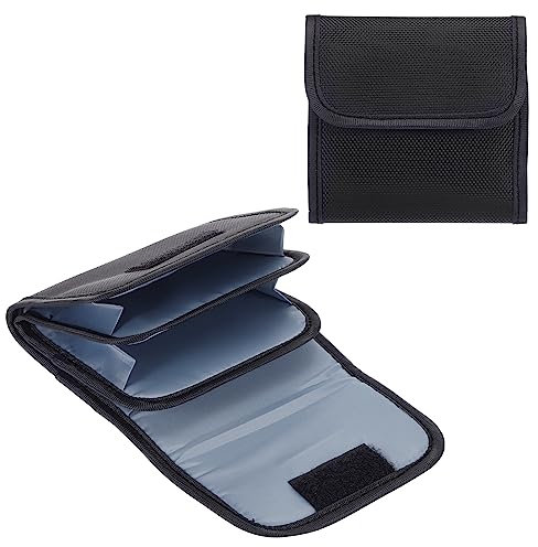PATIKIL Lens Filter Case, 3-Pocket Camera Filter Case Portable Lens Filter Pouch Photography with Belt Loop Fit Camera Bag Strap Pocket Drone for 25mm-82mm, Black