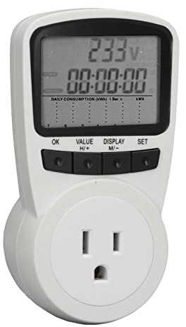 Electricity Usage Monitor ABS US 120V Power Metering Plug for Electric Heaters