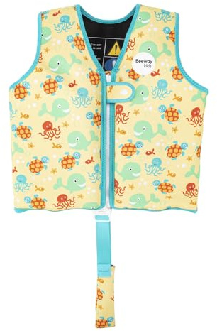 BEEWAY Swim Vest - Swim Jacket for Kids (3-6yrs) / Buoyancy Aid for Swimming with Removeable Floats and Safety Strap & Buckle