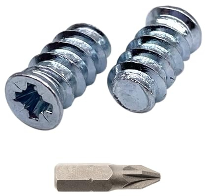 SKIR'CO (100 pièces) Vis Euro Zingué 5,8 x 11 mm, Vis de Coulisse de Tiroir, Tête Fraisée Plate, Vis de Charnière