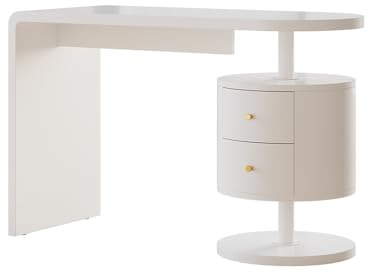 Vicco Schreibtisch Lara, Weiß Hochglanz, 120 x 50 cm | mit 2 Schubladen, geeignet für Computerarbeitsplätze und Home-Office-Anwendungen