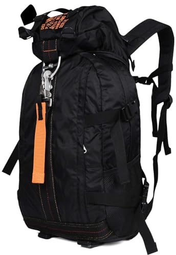 PAIWPHLI Taktischer Rucksack Flug Fallschirm Pack Groß Leicht Reiserucksack mit Molle für Outdoor, Schwarz, Large capacity, Taktischer Rucksack, Fallschirm, groß | MOLLE-Gurtband erweitert die Tragemöglichkeiten, mit großem Stauraum für Outdoor, Camping, Wandern und tägliche Ausrüstung