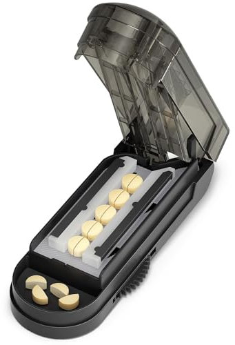AQUASHIELDING Pillenschneider-Splitter für kleine und kleine Pillen, Pillenschneider zum Schneiden, Pillenschneider für kleine oder große Pillen mit versteckter scharfer Edelstahlklinge
