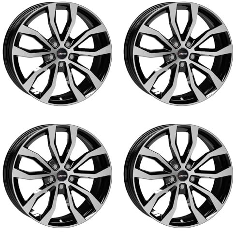 4x AUTEC Felgen Alufelgen UTECA 9.0x20 ET38 5x112 Schwarz poliert kompatibel mit Mercedes-Benz GLA E Vito S EQE EQS M GLC EQB V EQA GLB AMG GLE A
