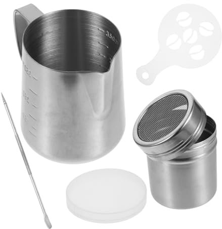 Amosfun 1set Lattiera Inossidabile Beccuccio Per Latte Art Per Cappuccino e Montalatte Capacità Facile Usare e