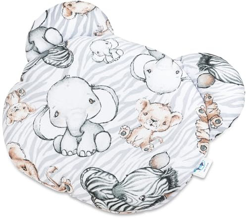 Pepi - Bär Musselin Kinderkissen 38 x 30 x 2 cm - Kissen Kinderzimmer aus Baumwolle - Kinder Kissen - Dekokissen Kinderzimmer - Kissen Kinder - (Safari)