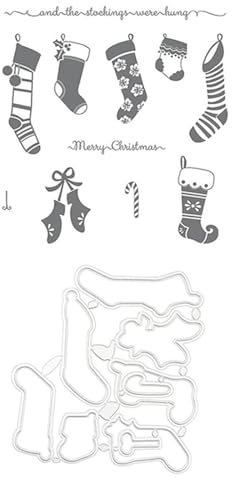 Weihnachtsstrümpfe Durchsichtige Stempel Und Stanzformen Für Die Kartenherstellung DIY-Metallstanzungen Socken Silikonstempel Scrapbooking Kunsthandwerk