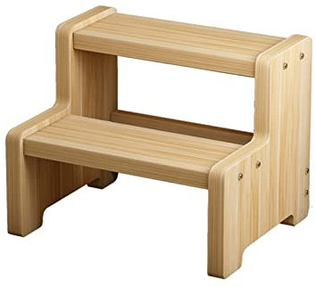 Holzleiter mit 2 Stufen, für Haushalt, Massivholz, Treppenleiter, Kletteraktivitäten, 35 x 60 cm