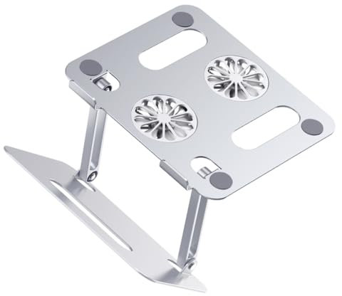HOMSFOU Ventilador Enfriador para Computadora Portátil de 17 3 Pulgadas Soporte de Almohadilla de Enfriamiento de Aleación de Aluminio Enfriamiento Silencioso Y Eficiente