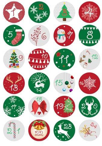 24 Adventskalender Zahlen Aufkleber 2024 Weihnachten Adventskalender Sticker 1-24 Nummern Aufkleber Adventskalender Klebezahlen Selbstklebend Etiketten Adventskalender Basteln Weihnachten