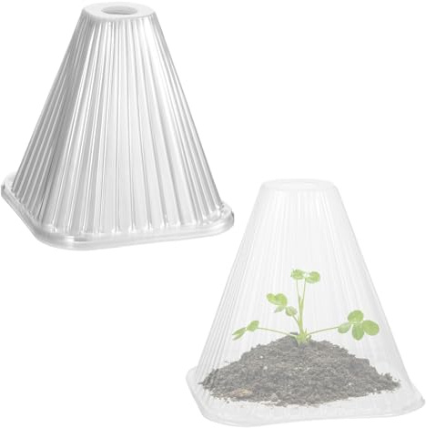 eROOSY 20 Stück Pflanzenhut, 19*19*18cm Kunststoff Pflanzenschutz, Pflanzenhut Frostschutz Schneckenschut, Pflanzenabdeckung, Pflanzenschutzhauben PVC (Transparent)