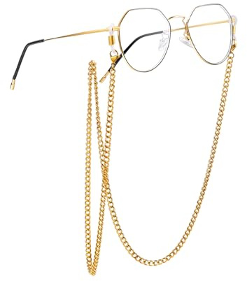 ChainsPro Brillenkette Edelstahl Damen Herren Brillenbänder Einstellbarer 1.2/1.8/3.5mm Breit Spaghettikette Maskenkette Zubehör für Sonnenbrillen