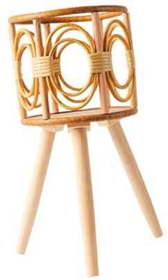 Folpus Cesta de Mimbre para Suelo, Macetero para Flores, Contenedor de Exhibición, Cesta para Maceta, Macetero, Cesta para Plantas con Soporte para Restauran, Altura Total 41cm