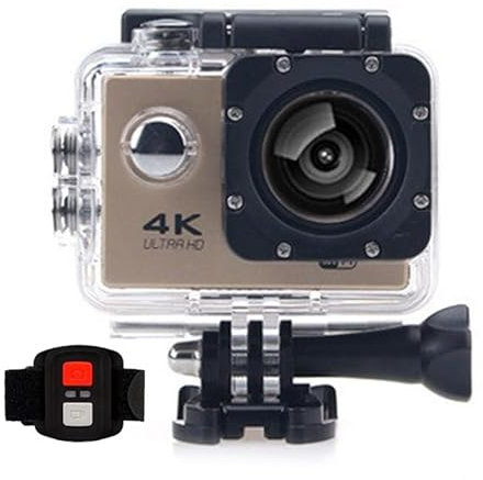 BSLVWG 4K Action Camera 20MP WiFi 30M Waterproof Sports Camera Underwater Camera for Vlog With Ultra HD 170°Wide-Angle 2.4G Remote Control Anti-Shake 2.0'' LCD Screen with Accessories Kit (Gold)